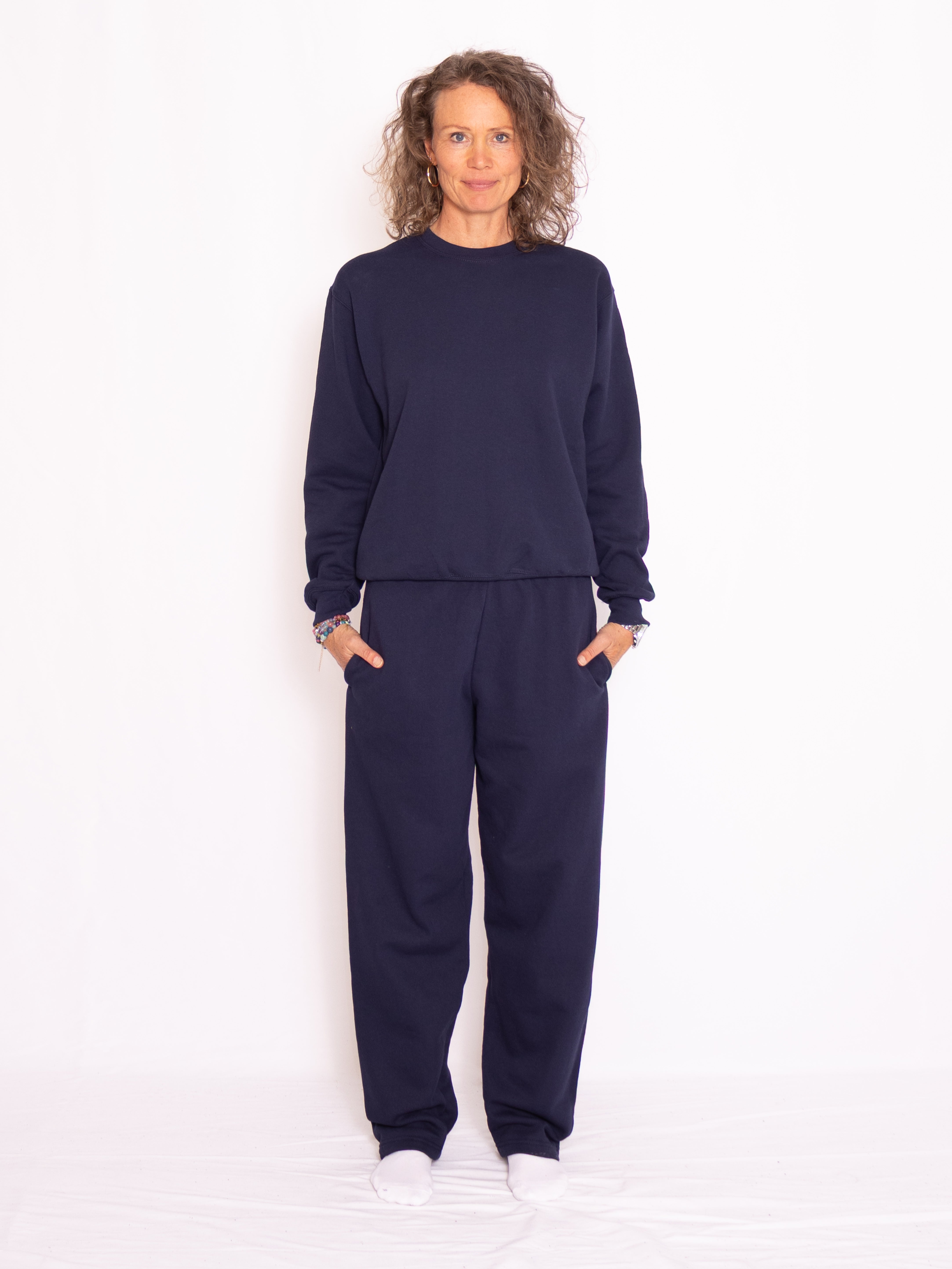 Sweat set with crewneck navy
