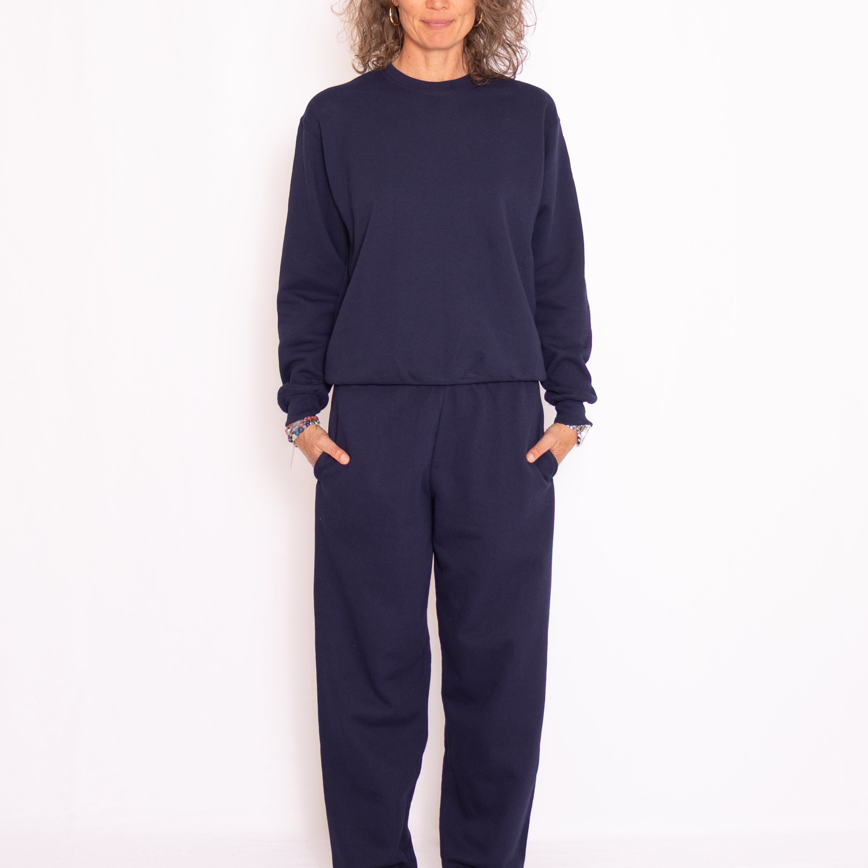 Sweat set with crewneck navy